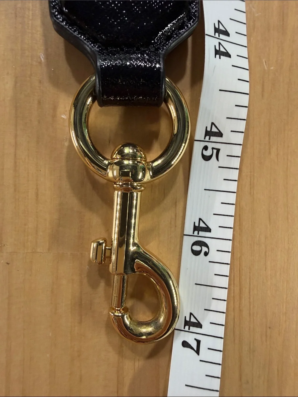 Marc Jacobs Black and Gold Logo Webbing Strap